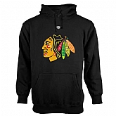 Men's Chicago Blackhawks Old Time Hockey Big Logo with Crest Pullover Hoodie - Black,baseball caps,new era cap wholesale,wholesale hats